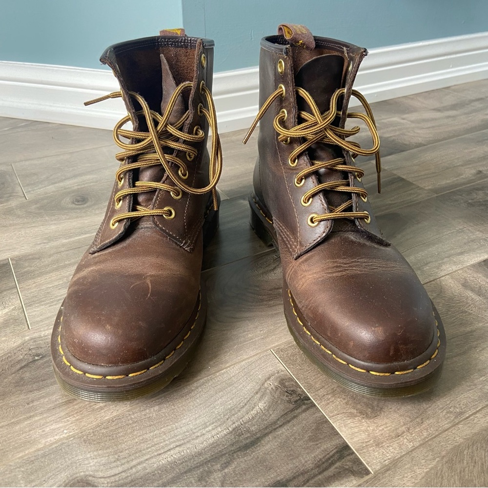 Dr. Martens 1460 Crazy Horse Brown Leather Lace Up Boots
